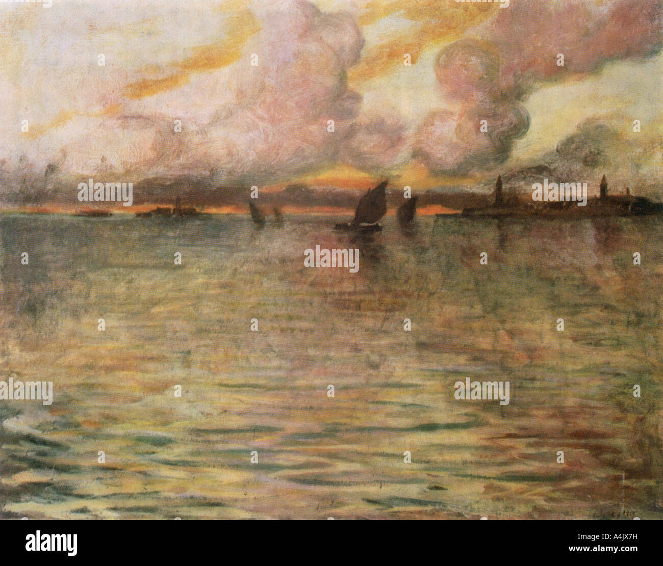 Die Eascape mit Fernsicht auf Venedig, 1896. Künstler: Charles Cottet Stockfoto