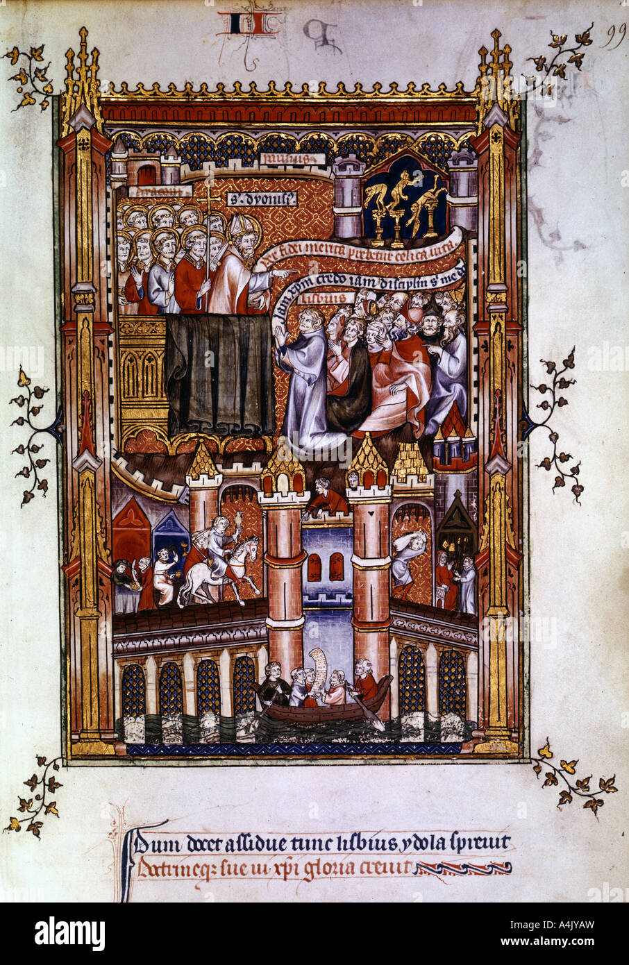 Die Umwandlung von Lisbius, 1317. Artist: Unbekannt Stockfoto