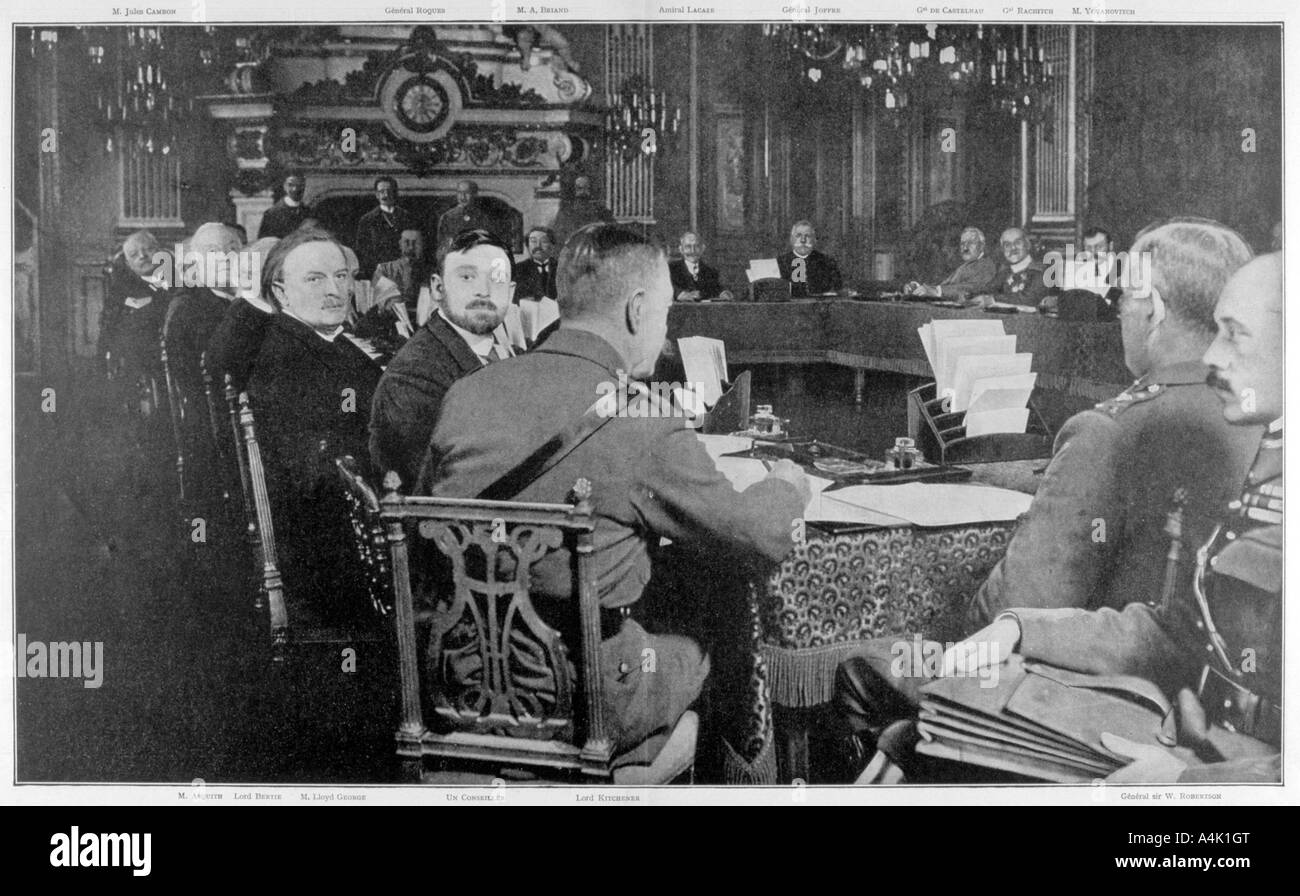 Vertreter der alliierten Regierungen, Paris, Weltkrieg I, 27.-29. März 1916. Artist: Unbekannt Stockfoto