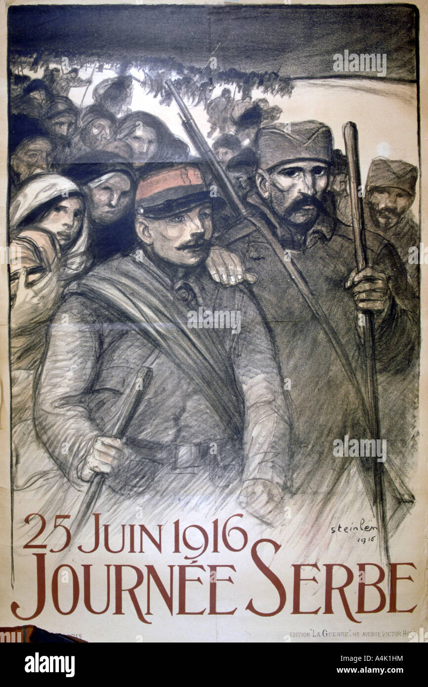 "25. Juni 1916 - Serbien Tag', Französisch der Erste Weltkrieg Plakat, 1916. Artist: Theophile Alexandre Steinlen Stockfoto