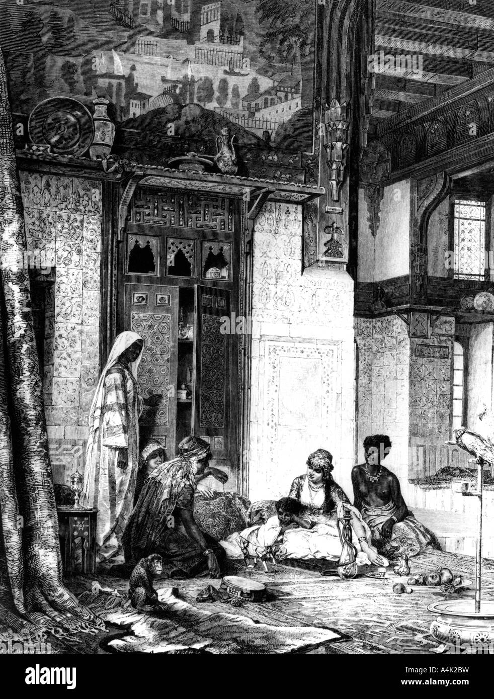 "Harem in einem Kalifen Mansion', 1880. Artist: Unbekannt Stockfoto