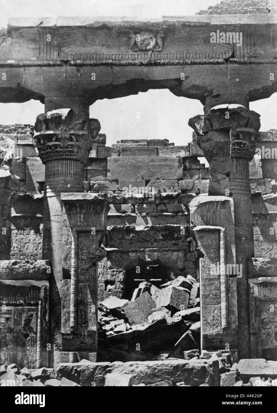 Tempel Ruinen, Ägypten, 1852. Artist: Maxime du Camp Stockfoto