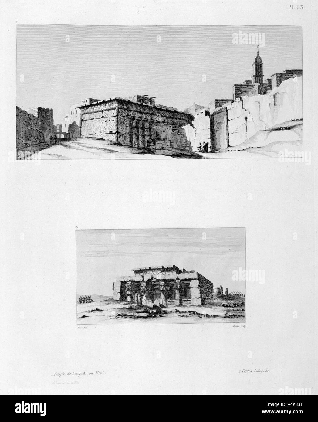 "Tempel des Latopolis, Esna', Ägypten, c 1808. Artist: Roville Stockfoto