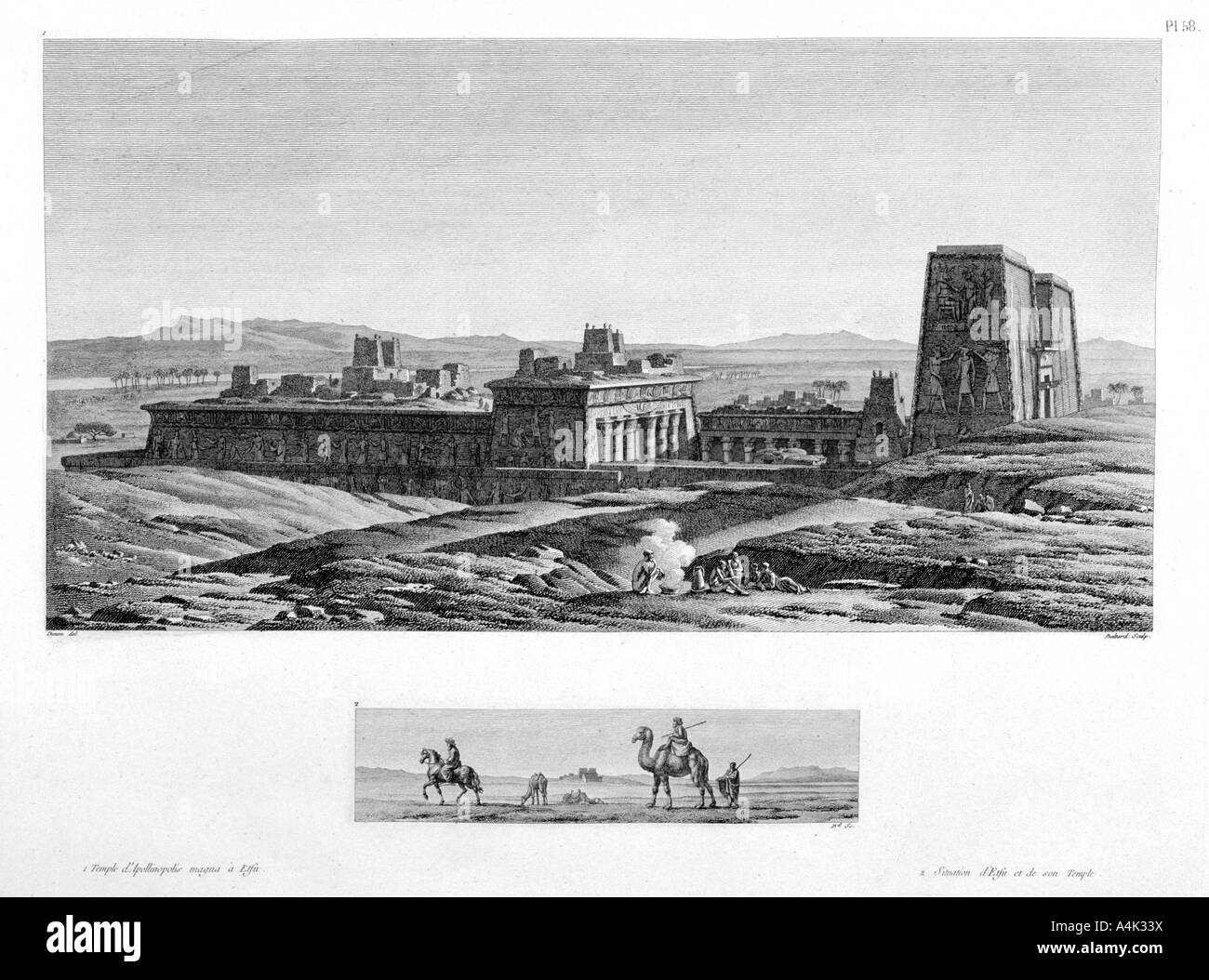 "Der Tempel am Apollinopolis Magna, Etfu (Edfu)', Ägypten, c 1808. Artist: Baltard Stockfoto