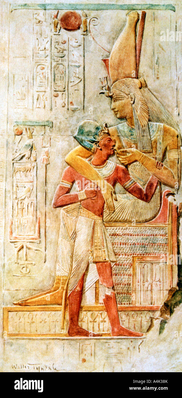 Ägyptische Hieroglyphen, Abydos, Ägypten, 1910. Artist: Walter Tyndale Stockfoto