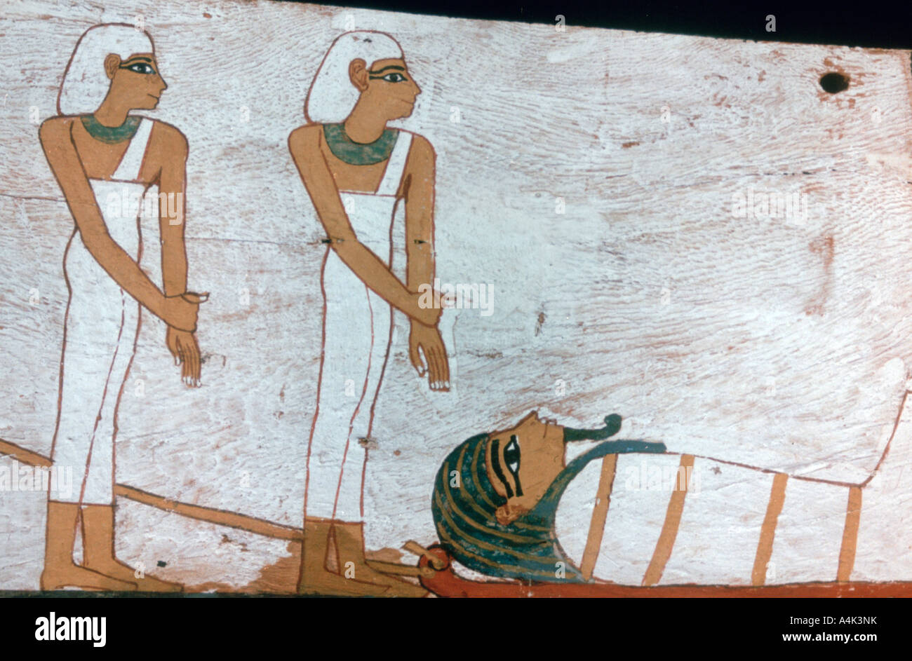 "Zwei Priesterinnen', Detail der Dekoration in einem sarkophag der Dame von Madja, 18. Dynastie. Artist: Unbekannt Stockfoto
