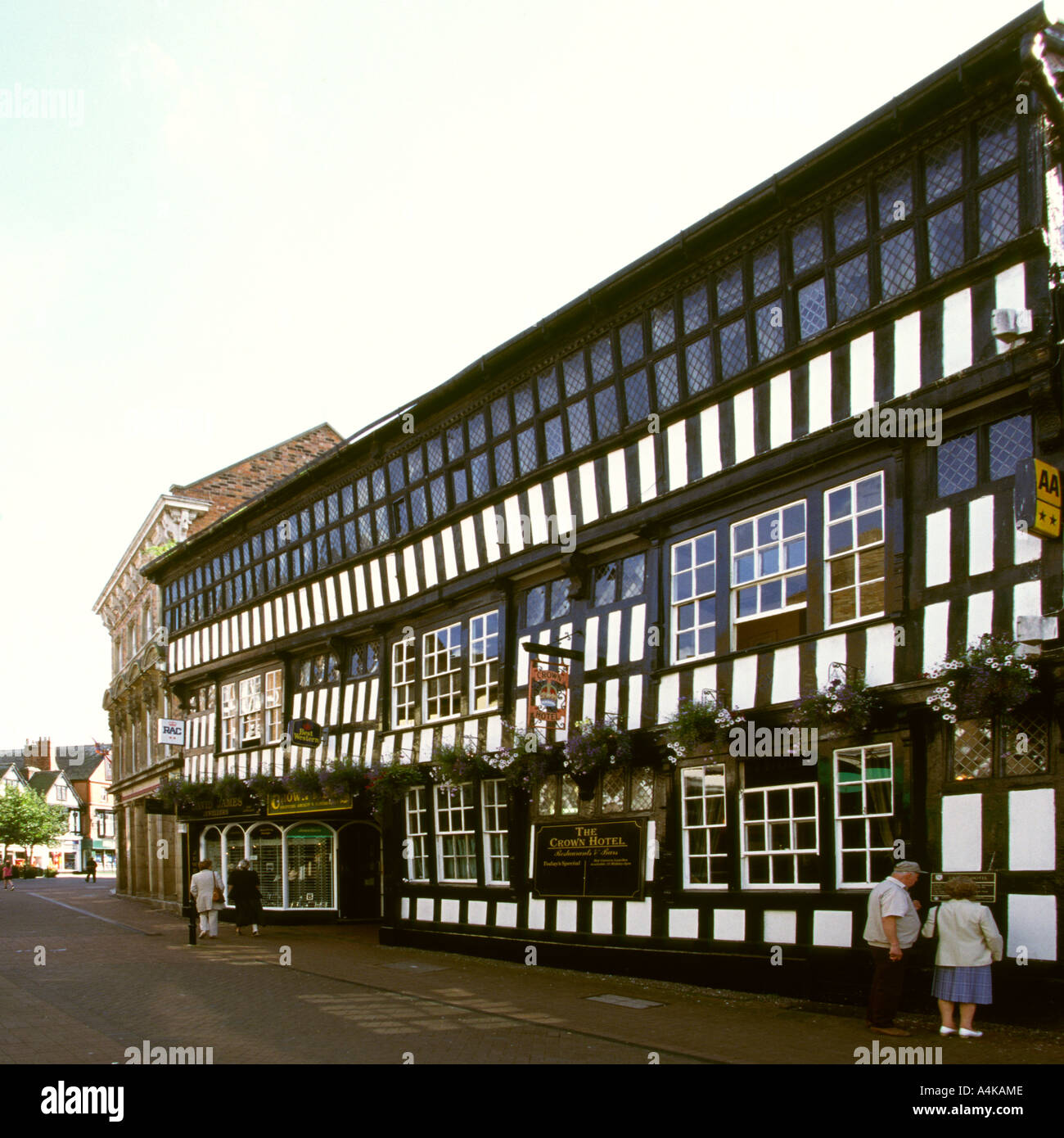 Cheshire Nantwich Crown Hotel elisabethanischen Galerie Stockfoto