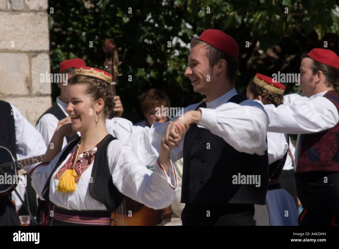 Traditionelle kroatische Tänzer in Cilipi Kroatien Dubrovnik cilipi Stockfoto