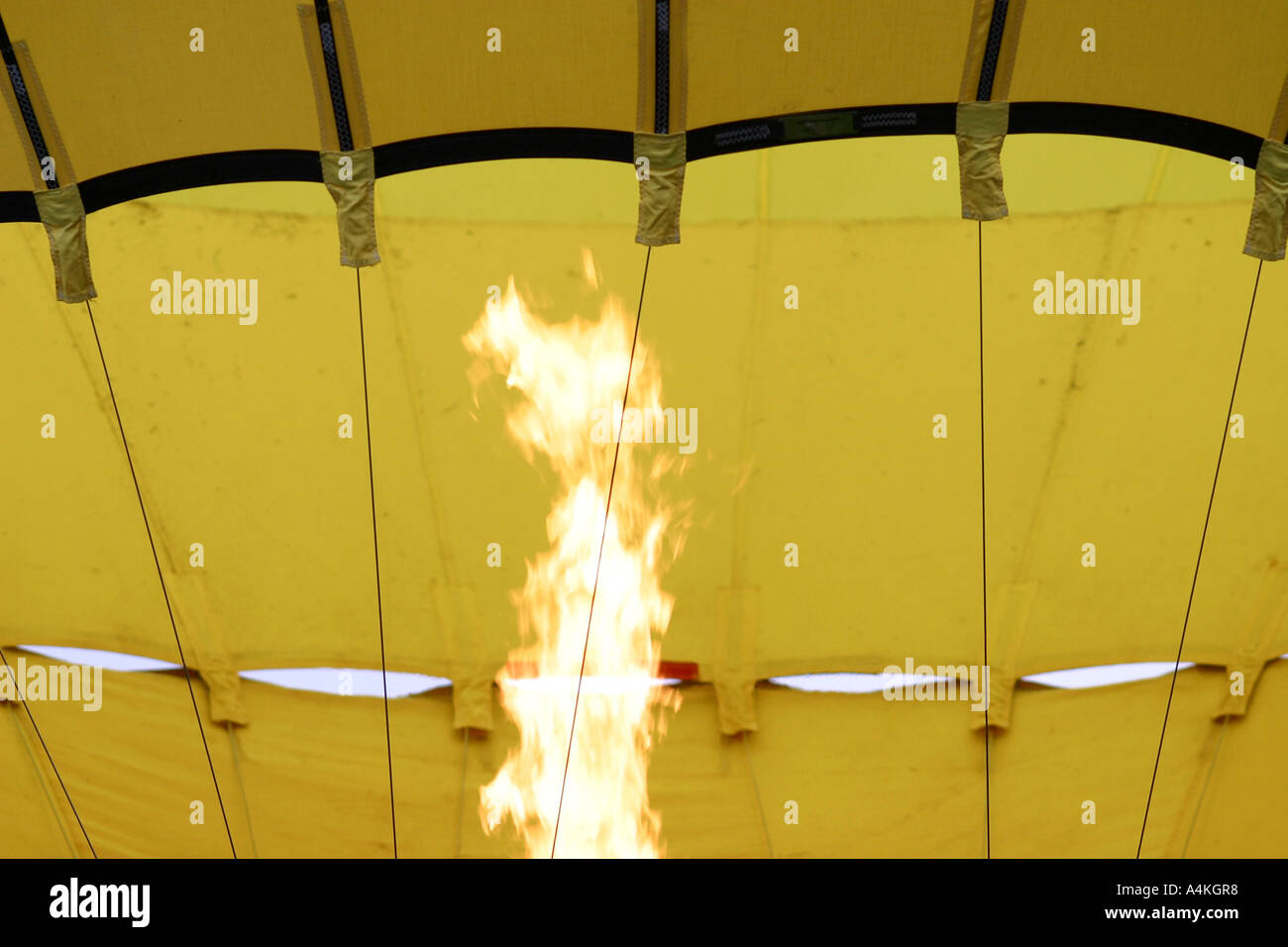 Heißluft-Ballon Interieur, Nahaufnahme Stockfoto