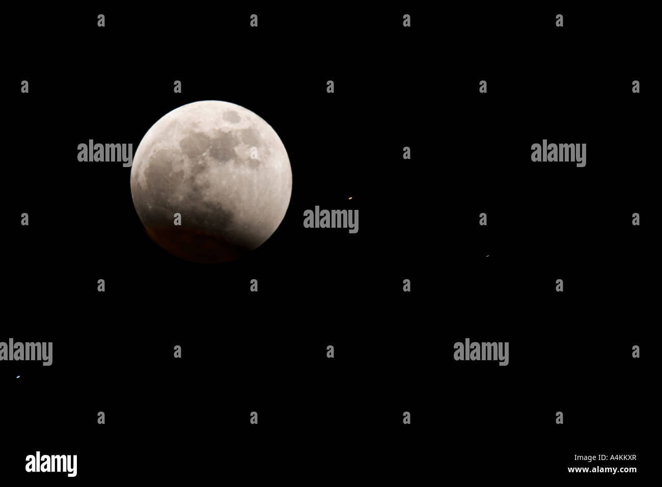 der Mond in Eclipse 2. März 2007 Potton bedfordshire Stockfoto