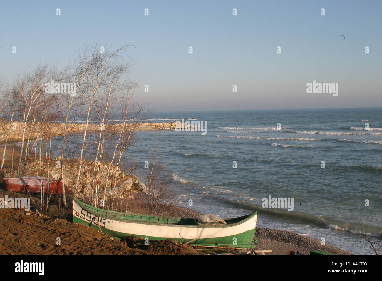 Fischerboot am Schwarzen Meer-Bulgarien Stockfoto