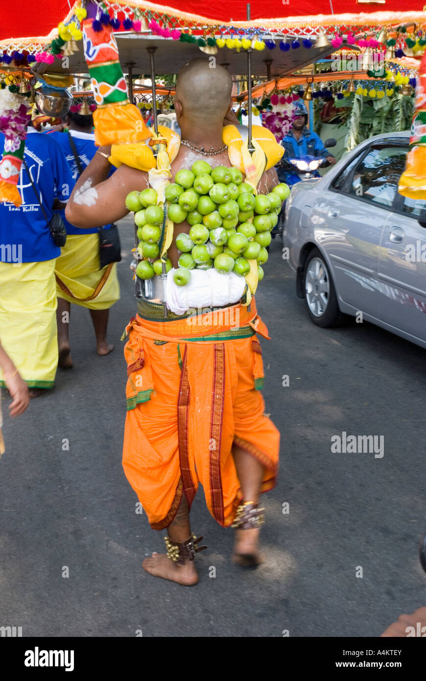 Malaysische Indianer feiern Thaipusam in Georgetown Penang Stockfoto