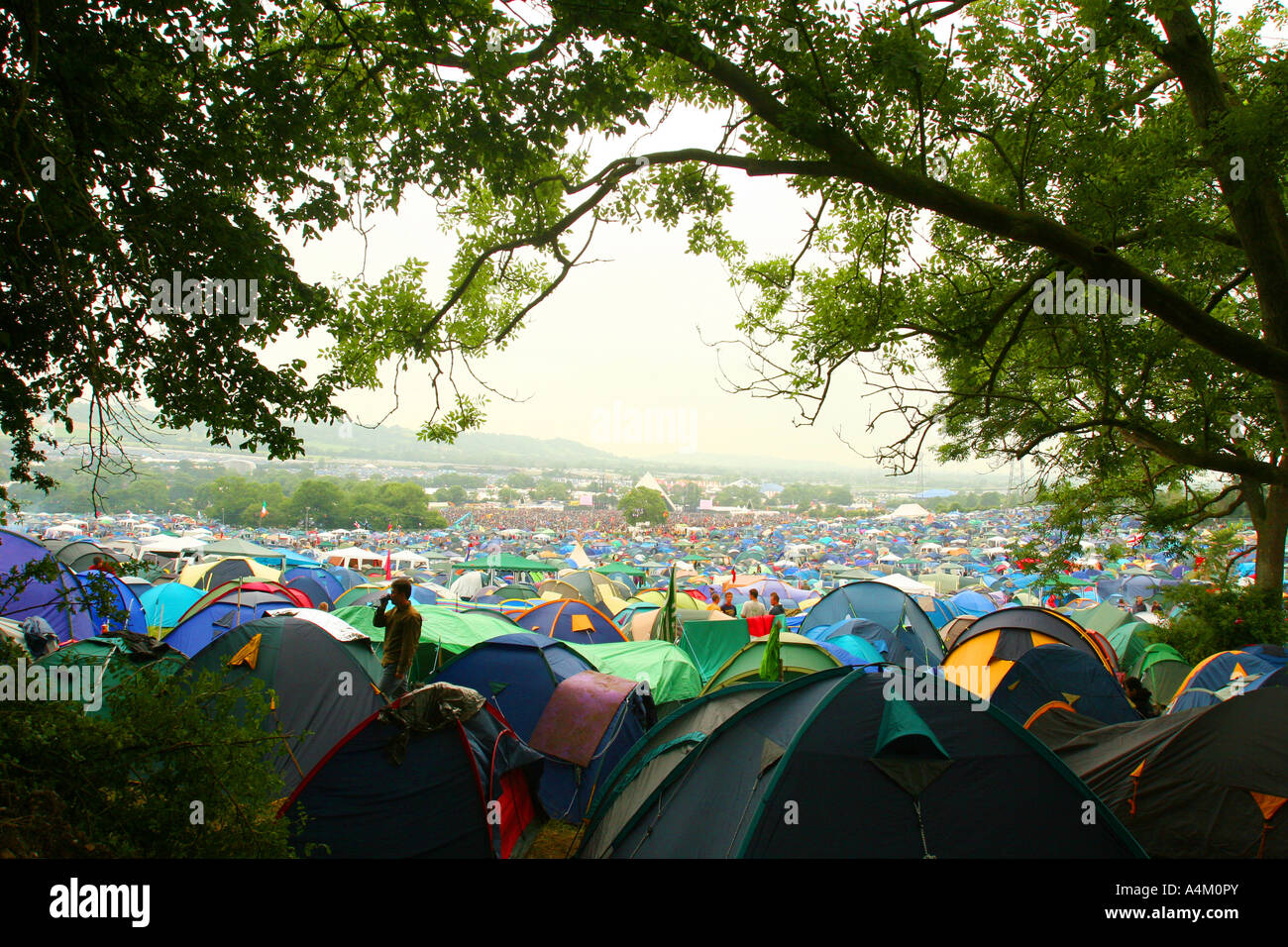 Glastonbury Camping 2005 Stockfoto