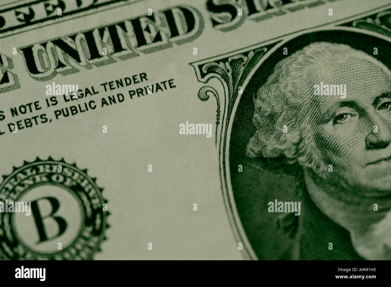 George Washington Foto auf Dollar-Schein Stockfoto