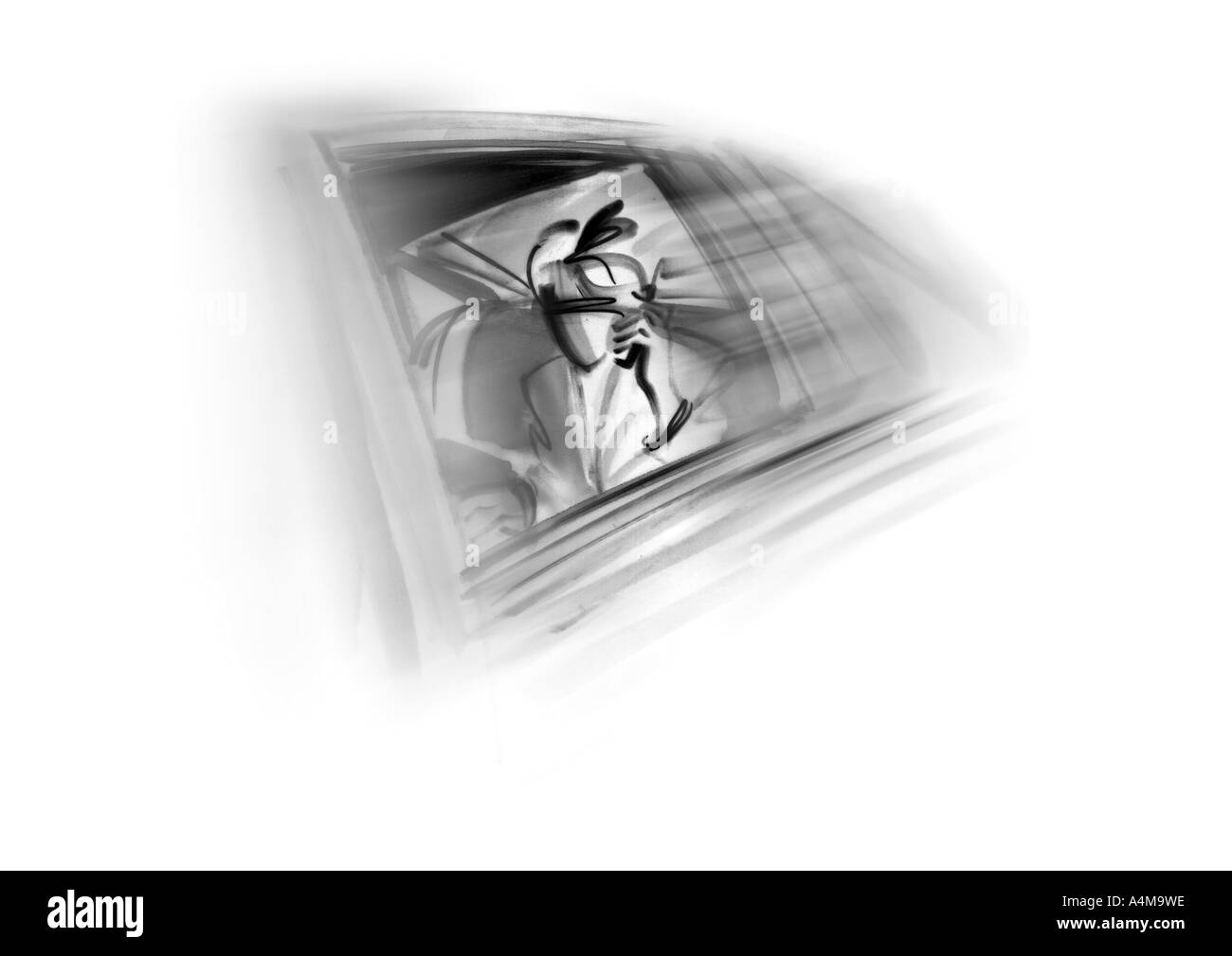 Person im Auto Stockfoto