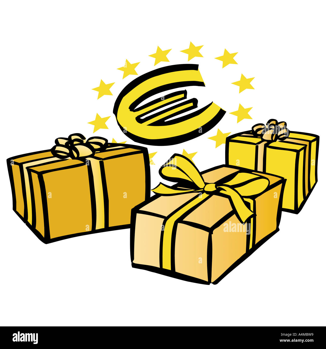 Geschenke und Euro-symbol Stockfoto