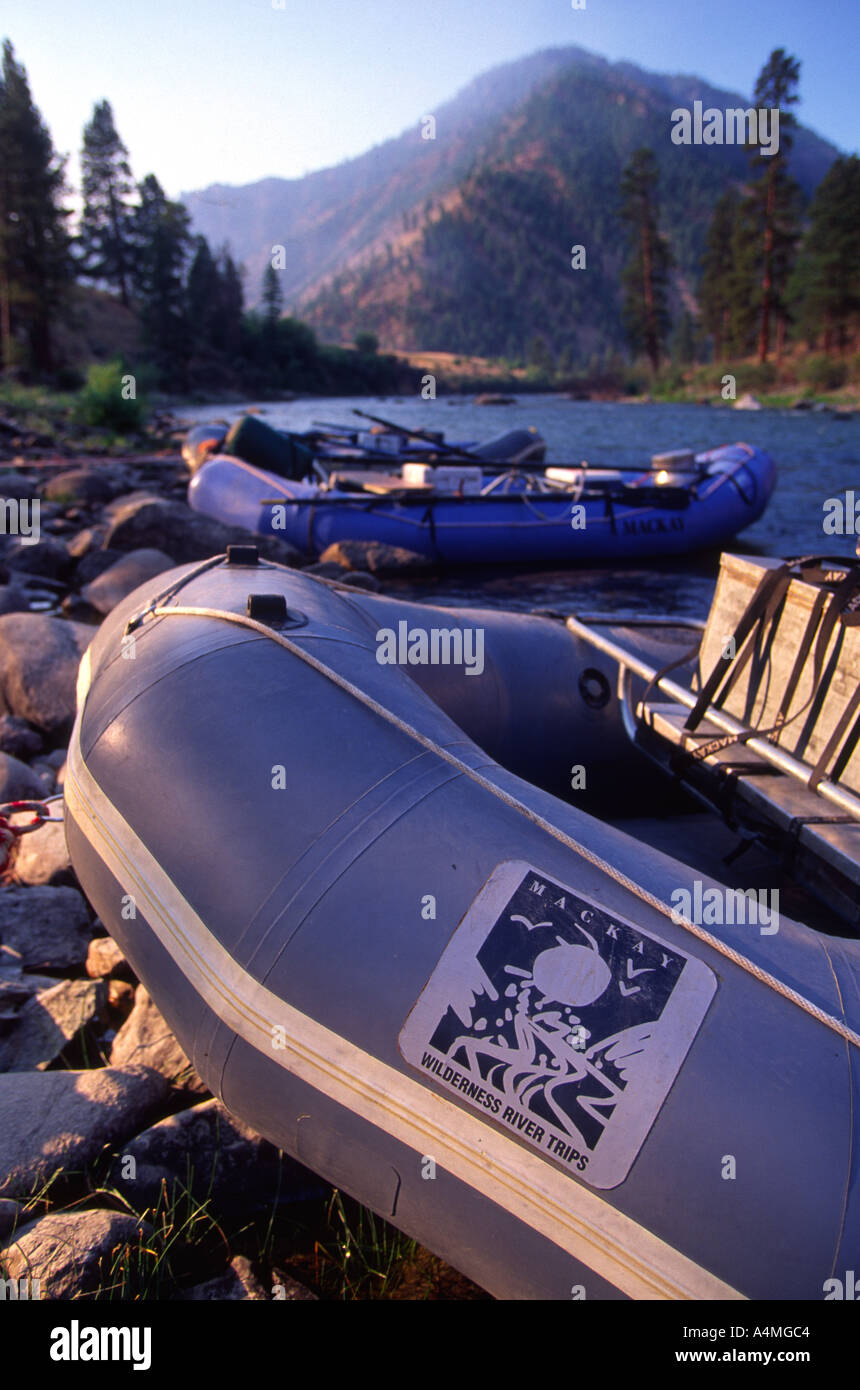 Rafting Middle Fork Lachsfluss Idaho Stockfoto