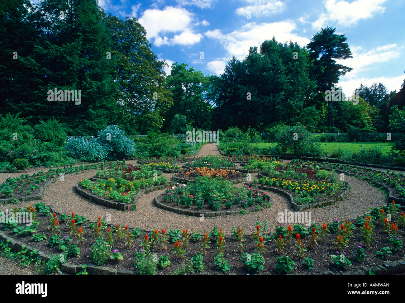 PARTERRE-GARTENS MIT JAHRBÜCHER / TENNESSEE Stockfoto