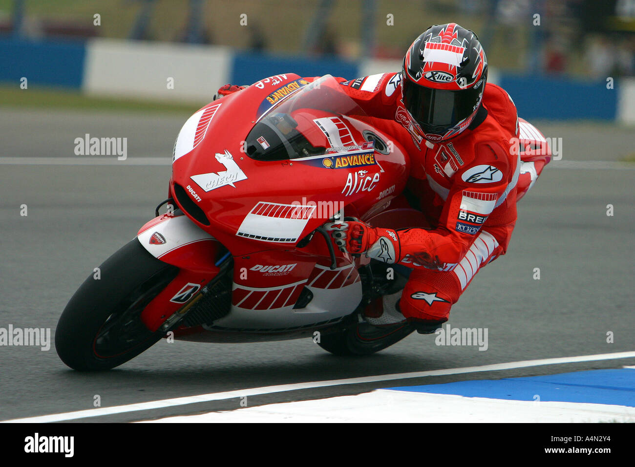 Carlos Checa spanischer Motorradrennfahrer Motogp beim britischen gp Stockfoto