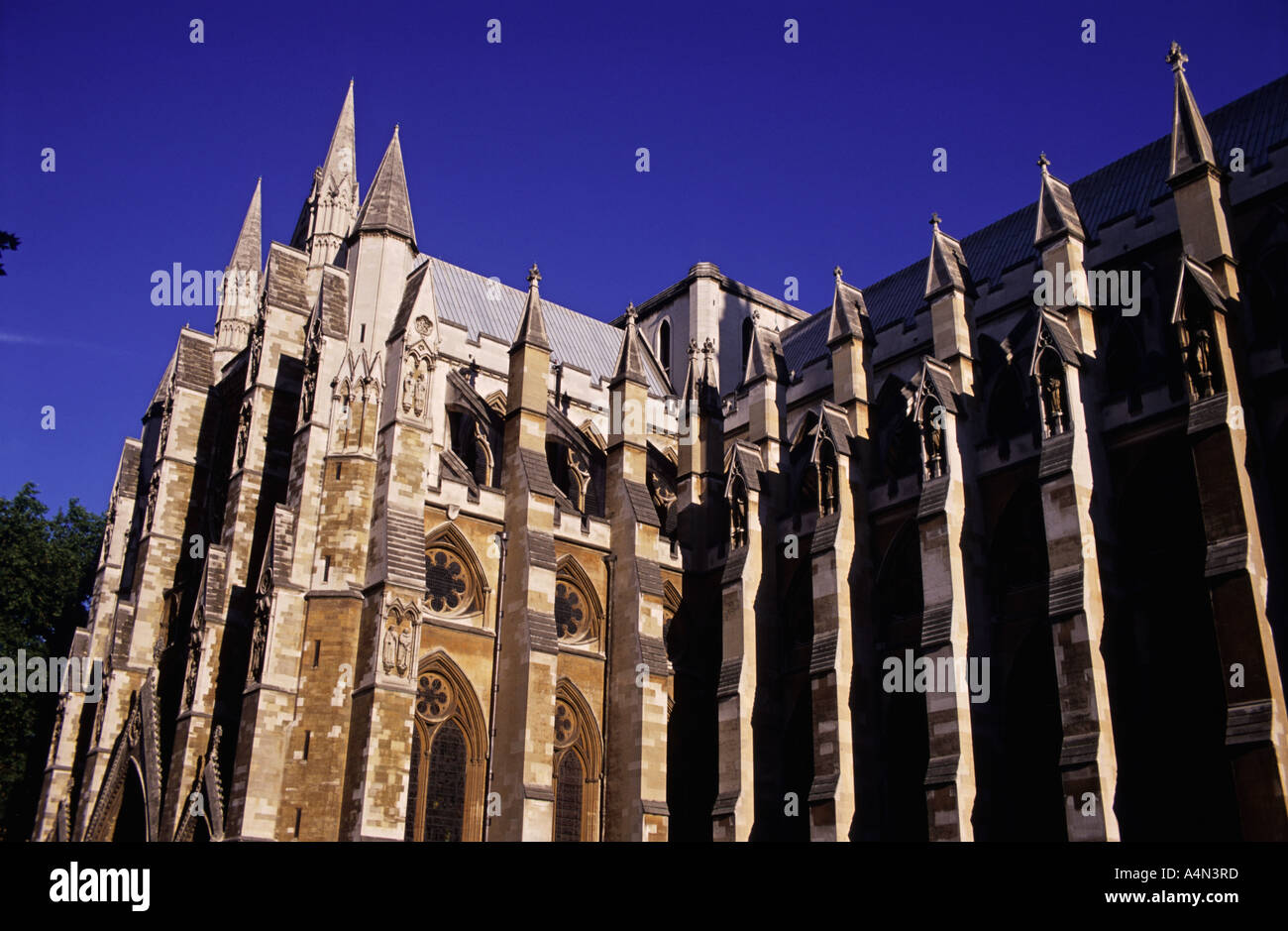 London, UK. Nordfassade von Westminster Abbey Stockfoto