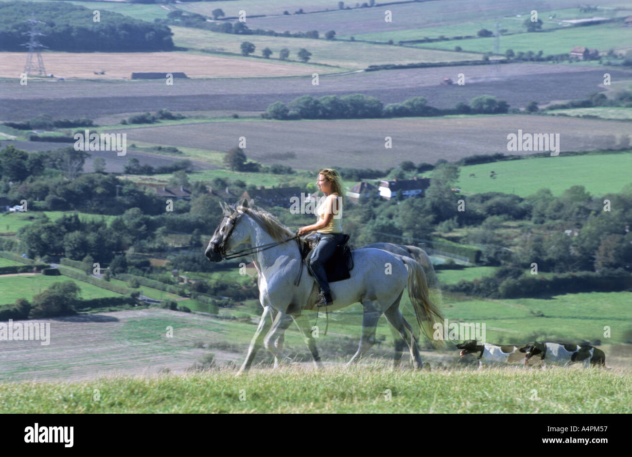 Lady Phantom Reiten Stockfoto