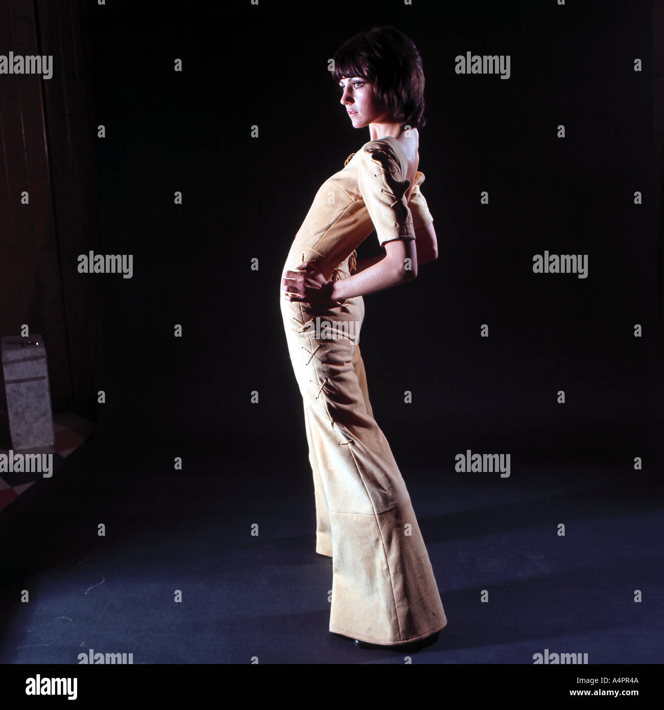 Weibliche Mode-Modell der 1970er Jahre Stockfoto