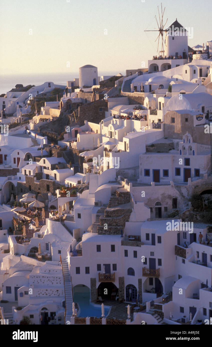 Stadt Oia vulkanische Insel Santorini Ägäis Mittelmeer Griechenland Stockfoto