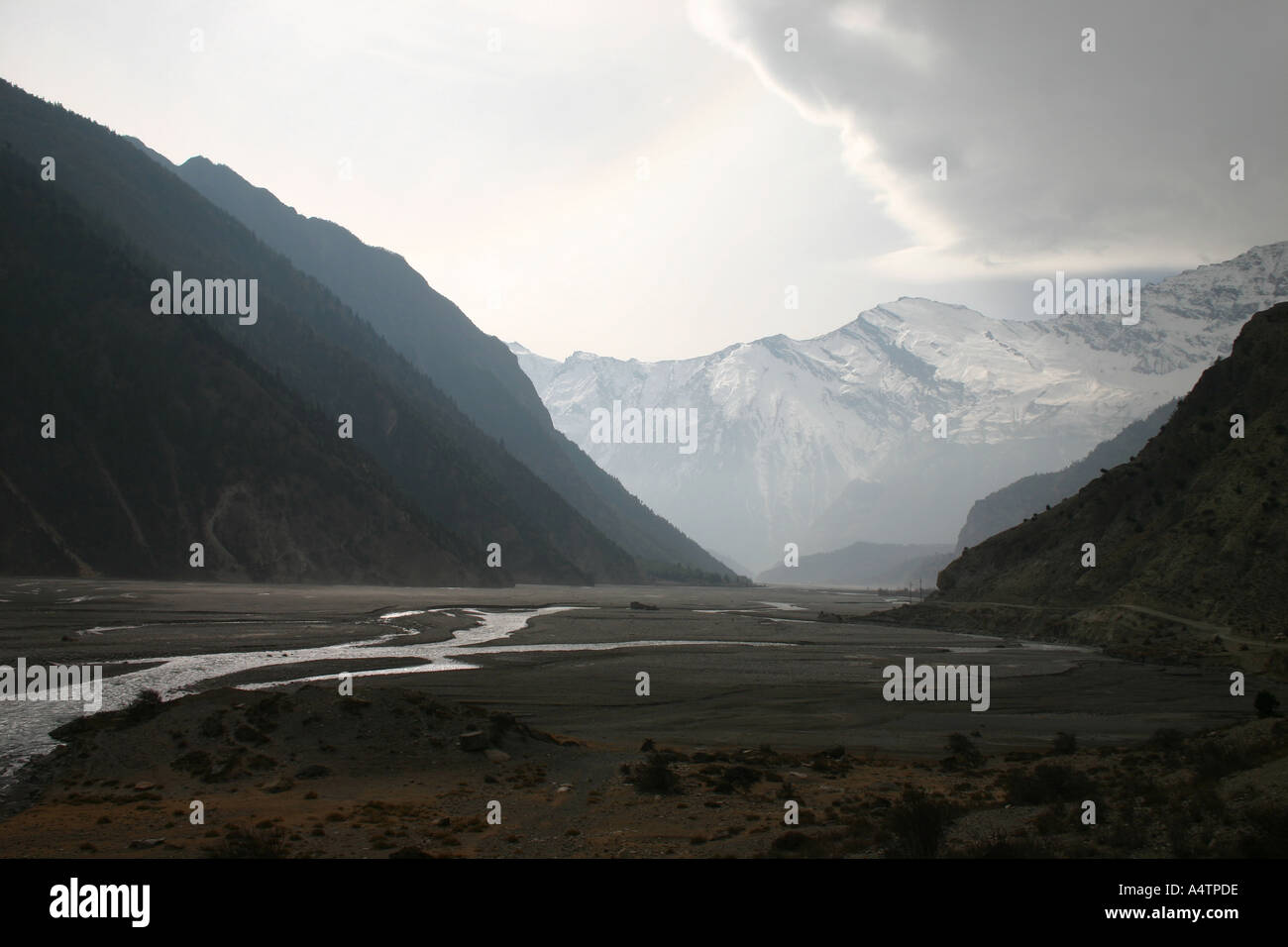Das Kali Gandaki Tal in der Himalaya-Region des unteren Mustang in Nepal Stockfoto