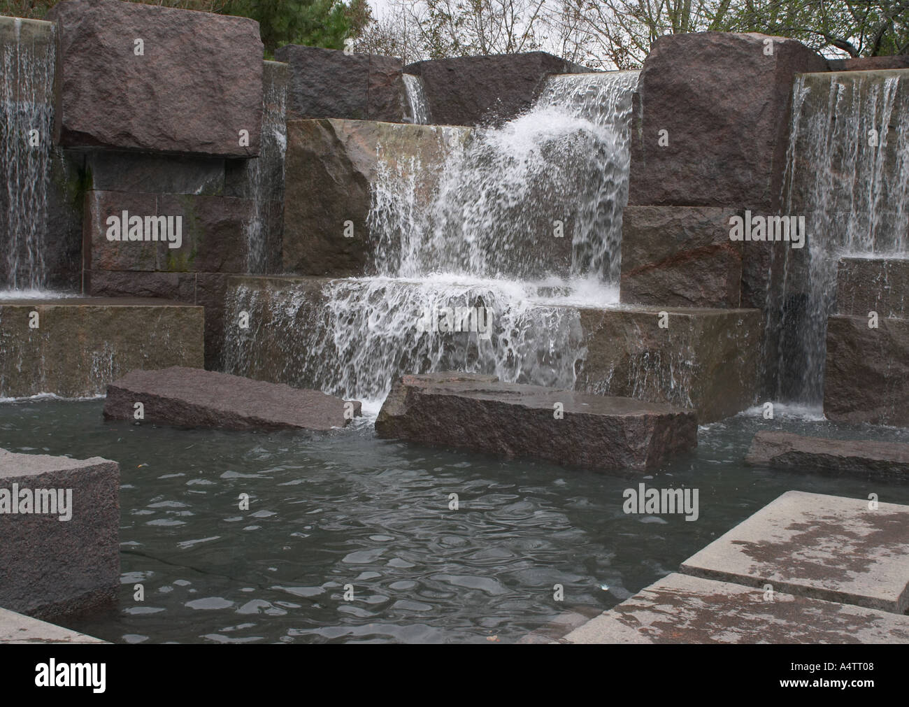Wasserfälle in der FDR Memorial Washington DC USA Stockfoto