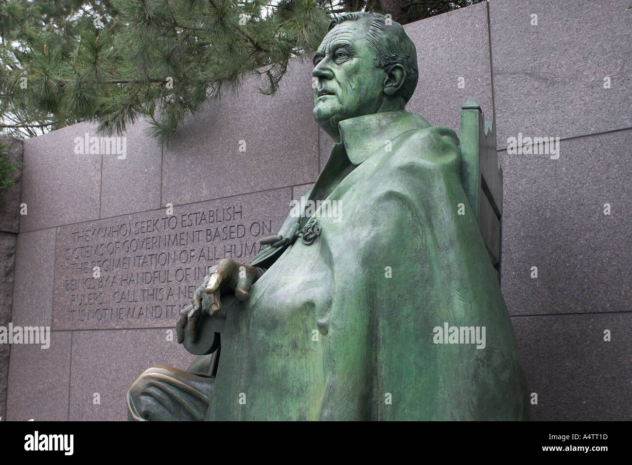 Statue von Franklin Roosevelt am FDR Memorial in Washington DC USA Stockfoto