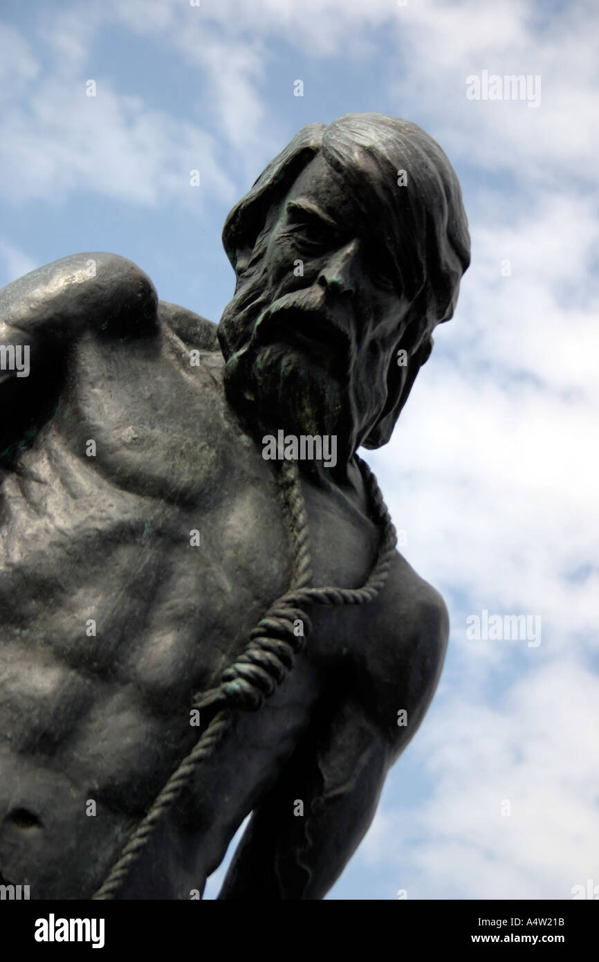 Statue of The Ancient Mariner Watchet Hafen Somerset England Stockfoto