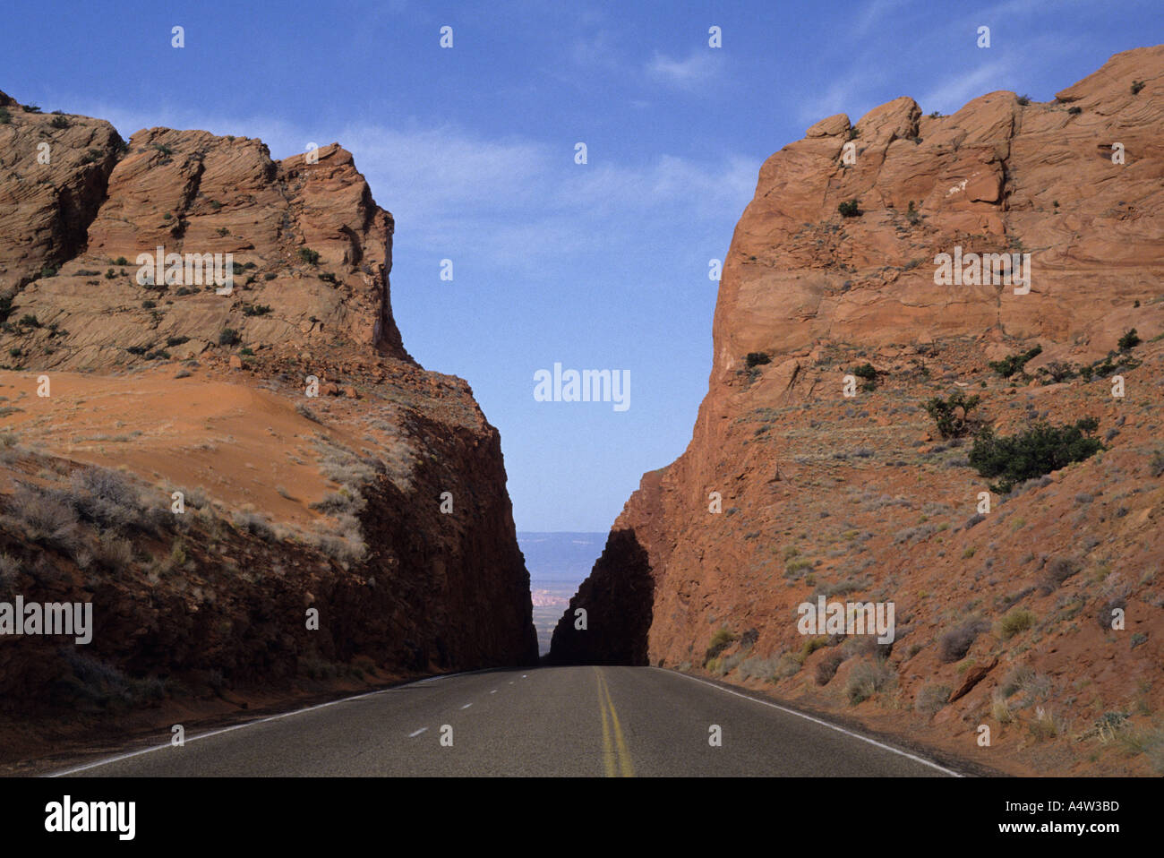 U.S. Highway 89 südlich von Page Arizona an einer Stelle, bekannt als The Gap Stockfoto