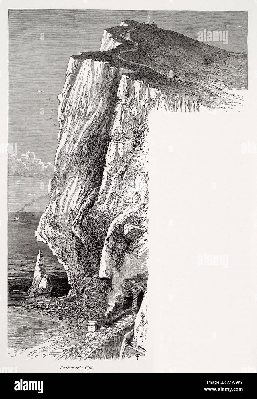 Shakespeare Südküste Küsten tiefen Kreide Strand Landzunge Kanal marine Fossilien Felskante steil erodieren Erosion UK GB United States Stockfoto