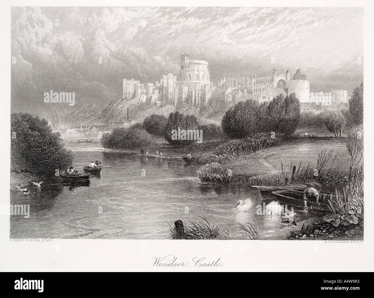 Windsor Castle Architektur Reise Tourismus-Landschaft entfernten Thames River Royal Heimat England UK United Kingdom GB großen Britai Stockfoto