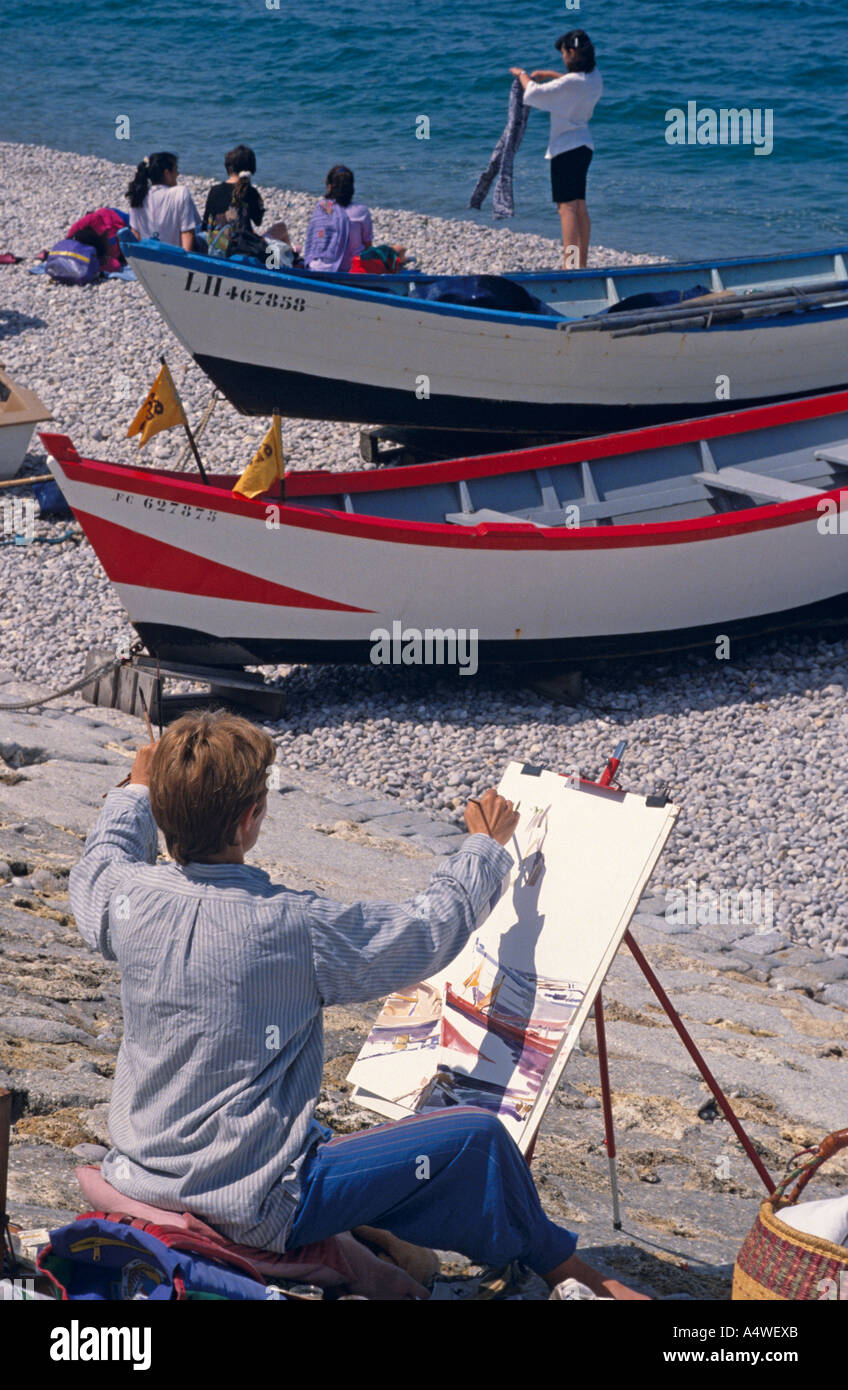 Kiesstrand, Etretat, Normandie, Frankreich Stockfoto