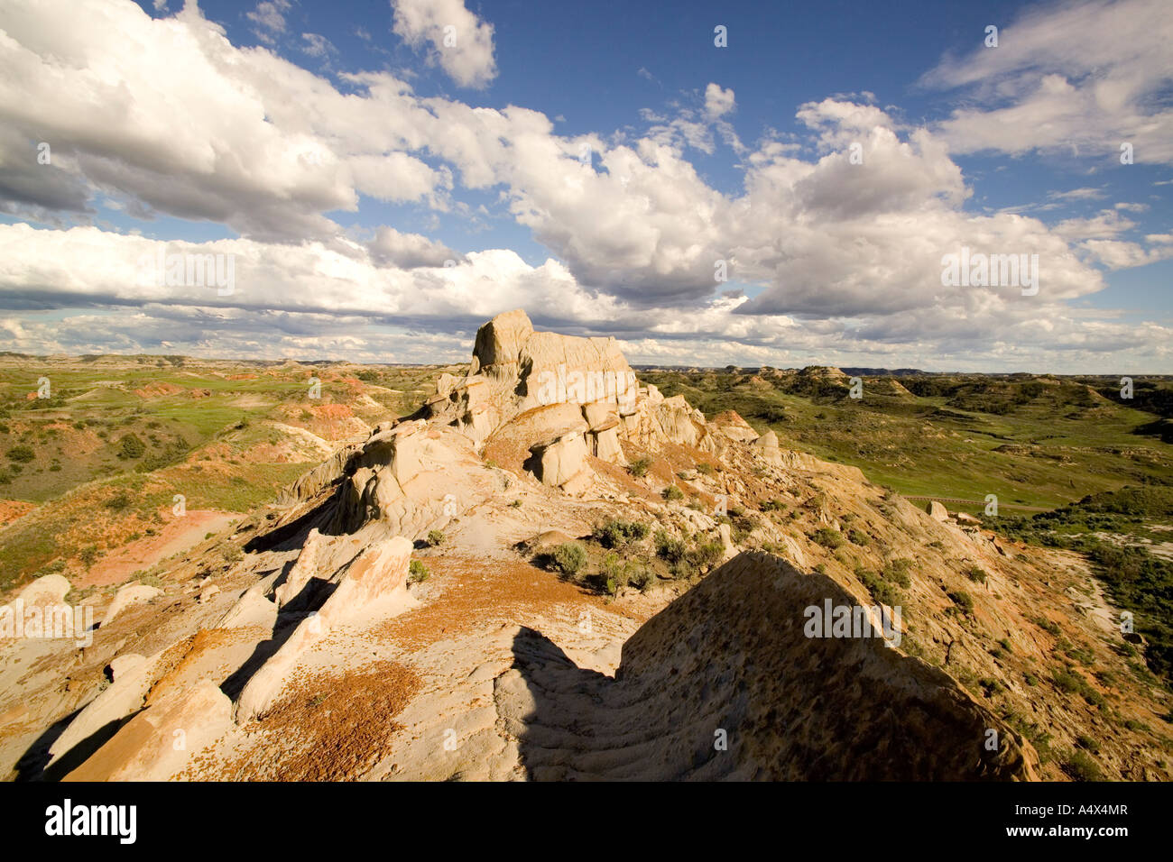 Badlands im Theodore-Roosevelt-Nationalpark in North Dakota Stockfoto