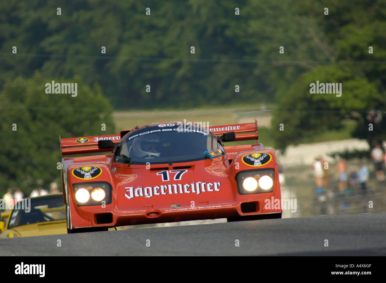 Bill Hawe seinem 1985 Porsche 962 bei der 2005 Brian Redman International Challenge-Rennen in Road America Stockfoto