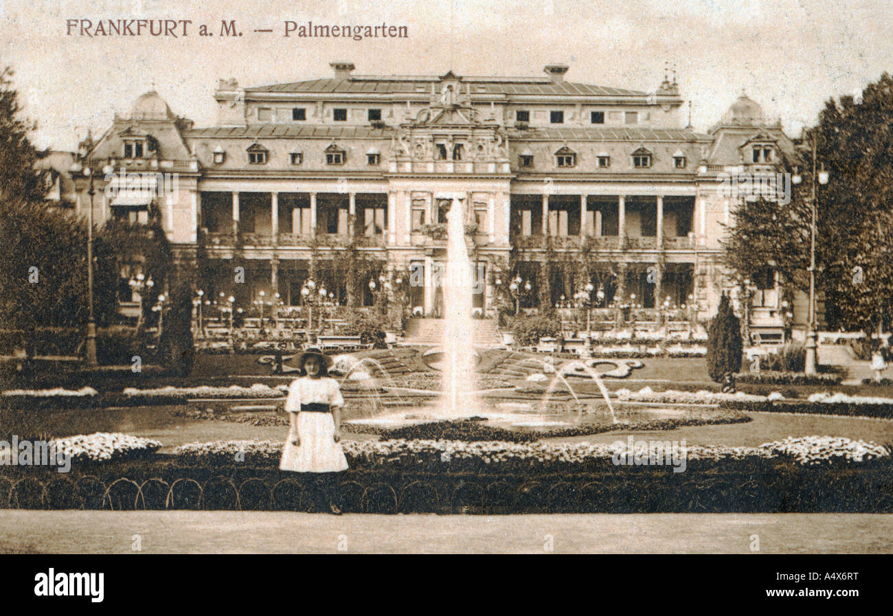 Historische Postkarte um 1900 Frankfurt am Main Deutschland Palmengarten Palmengarten Stockfoto