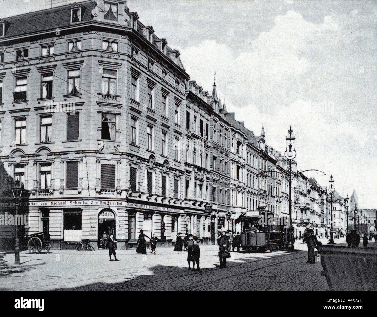 Historische Postkarte um 1900 Köln am Rhein Achener Straße Deutschland Stockfoto