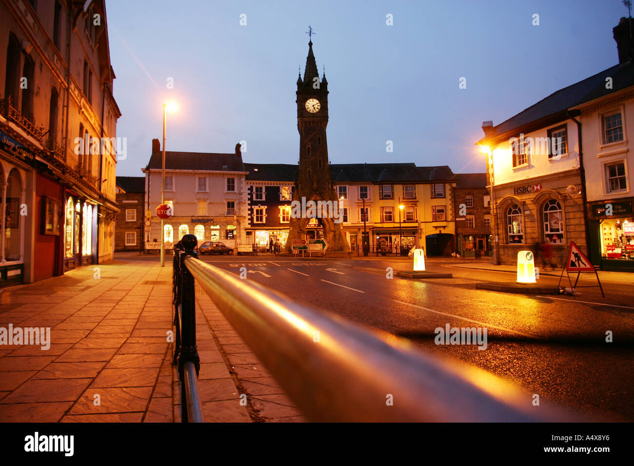 Castlereagh Memorial Clock Tower in Machynlleth, Powys, Wales Stockfoto