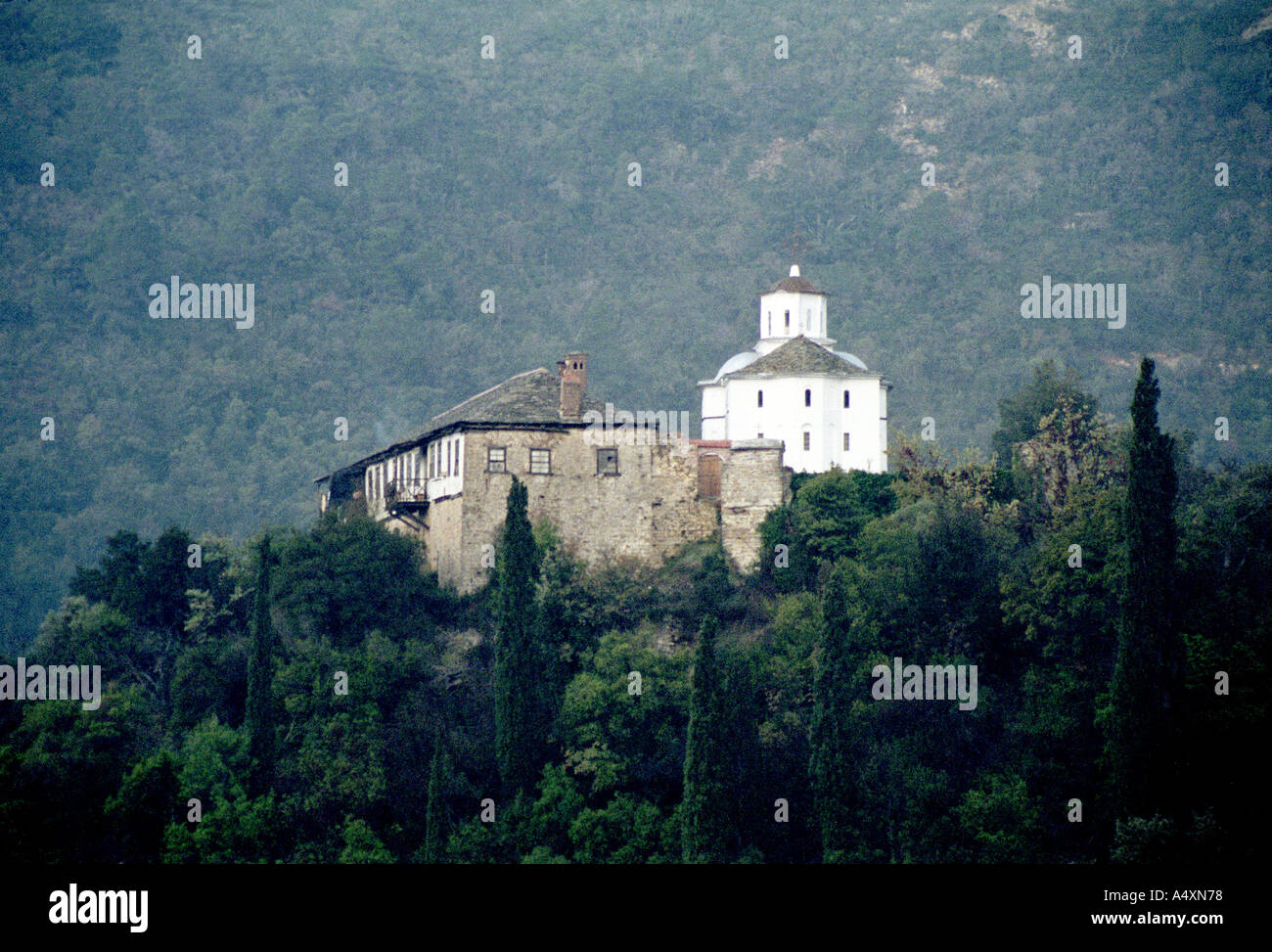 Bulgarische Mönche Schule Bulgarien Geschichte Erbe Bart Griechenland griechische Reisen das Land Kanaan Berg Athos Religion Christentum orthodoxe Stockfoto