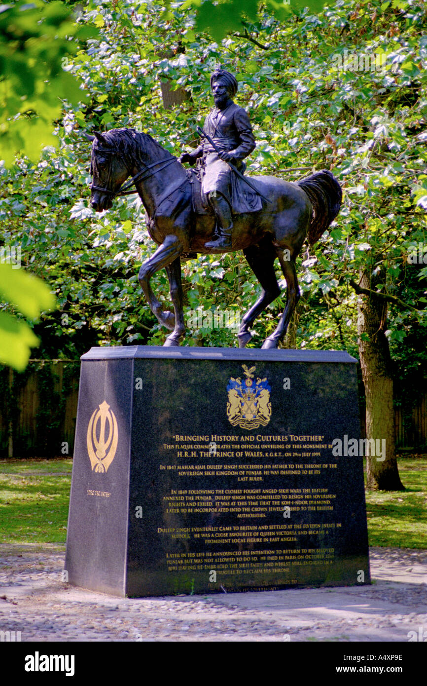 Statue von Duleep Singh Thetford Norfolk England UK Stockfoto
