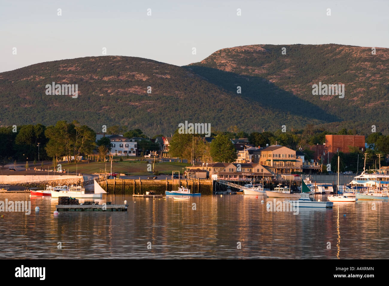Bar Harbor, Maine aus Bar Island USA Stockfoto