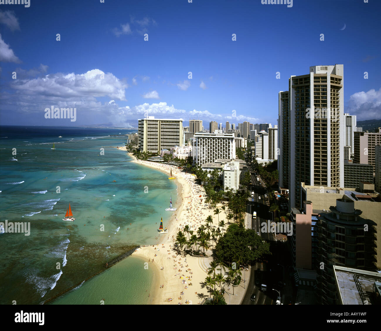 Usa Hawaii Waikiki Beach auf Oahu Stockfoto