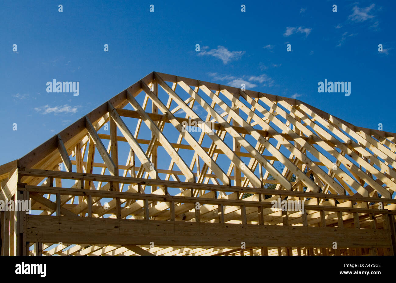 Neue Bau gerahmte Dach Stockfoto