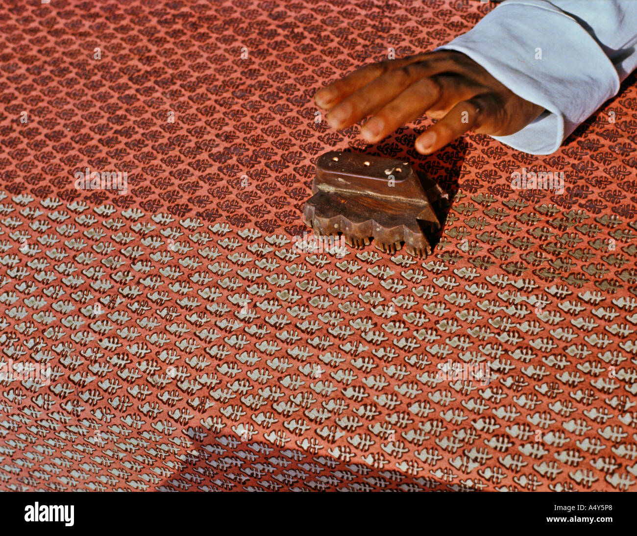 Drucken in Rajasthan Indien blockieren Stockfoto