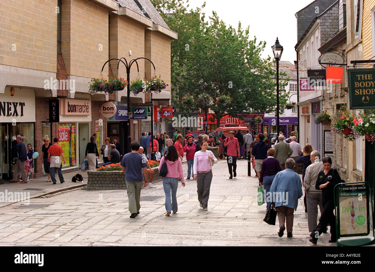 Einkaufsstraße im Stadtzentrum von Truro in Cornwall Großbritannien Uk Stockfoto