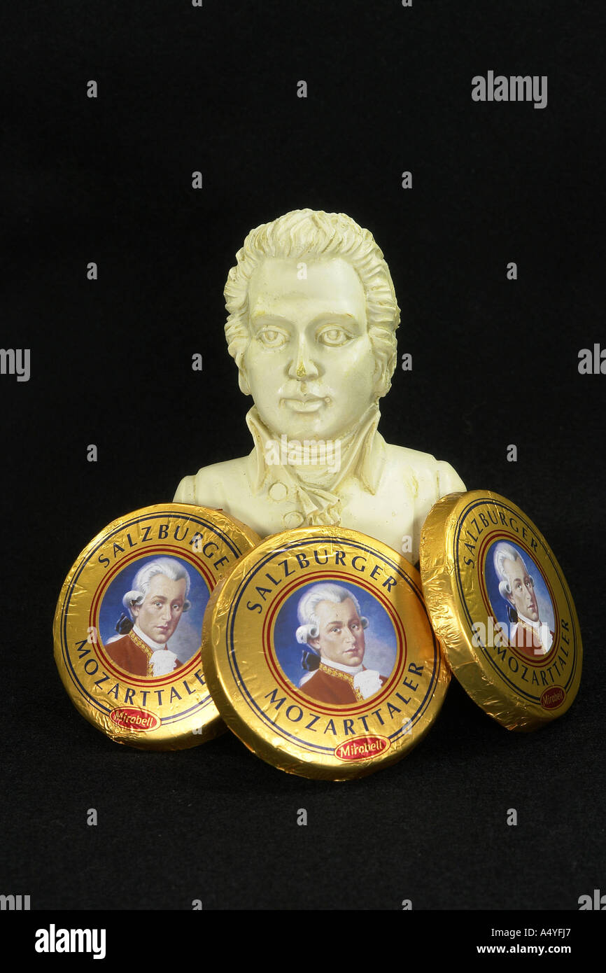 Statue des Komponisten Wolfgang Amadeus Mozart Stockfoto