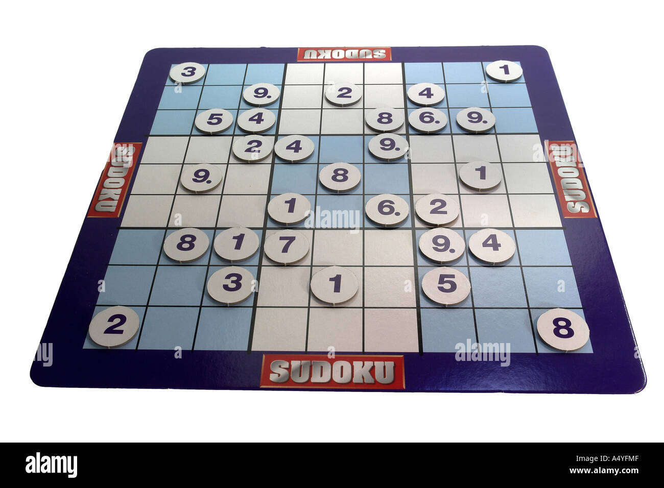 Sudoku ein Zahlenrätsel, basierend auf dem Schweizer Mathematiker Leonhard Euler Stockfoto