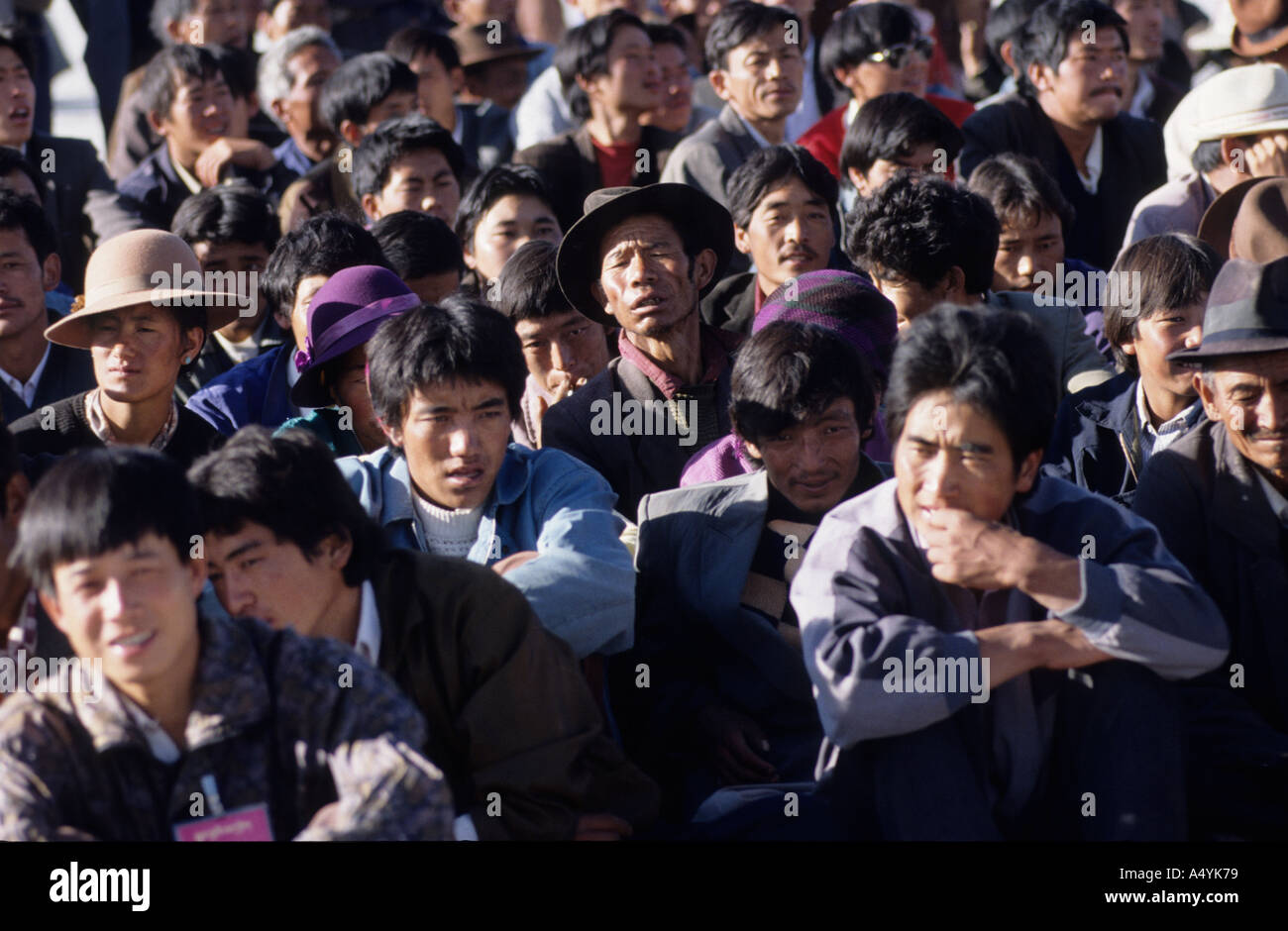 Tibeter nehmen Sie Teil an einer Feier Aktivität in Lhasa Stockfoto